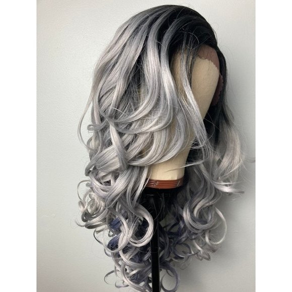 Ombré Gray Lace Front Wig - Picture 4 of 8